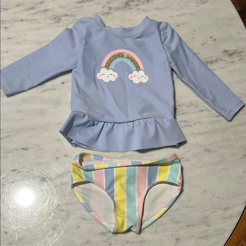 Carter's Blue Rashguard Swim Set for Sun Protection